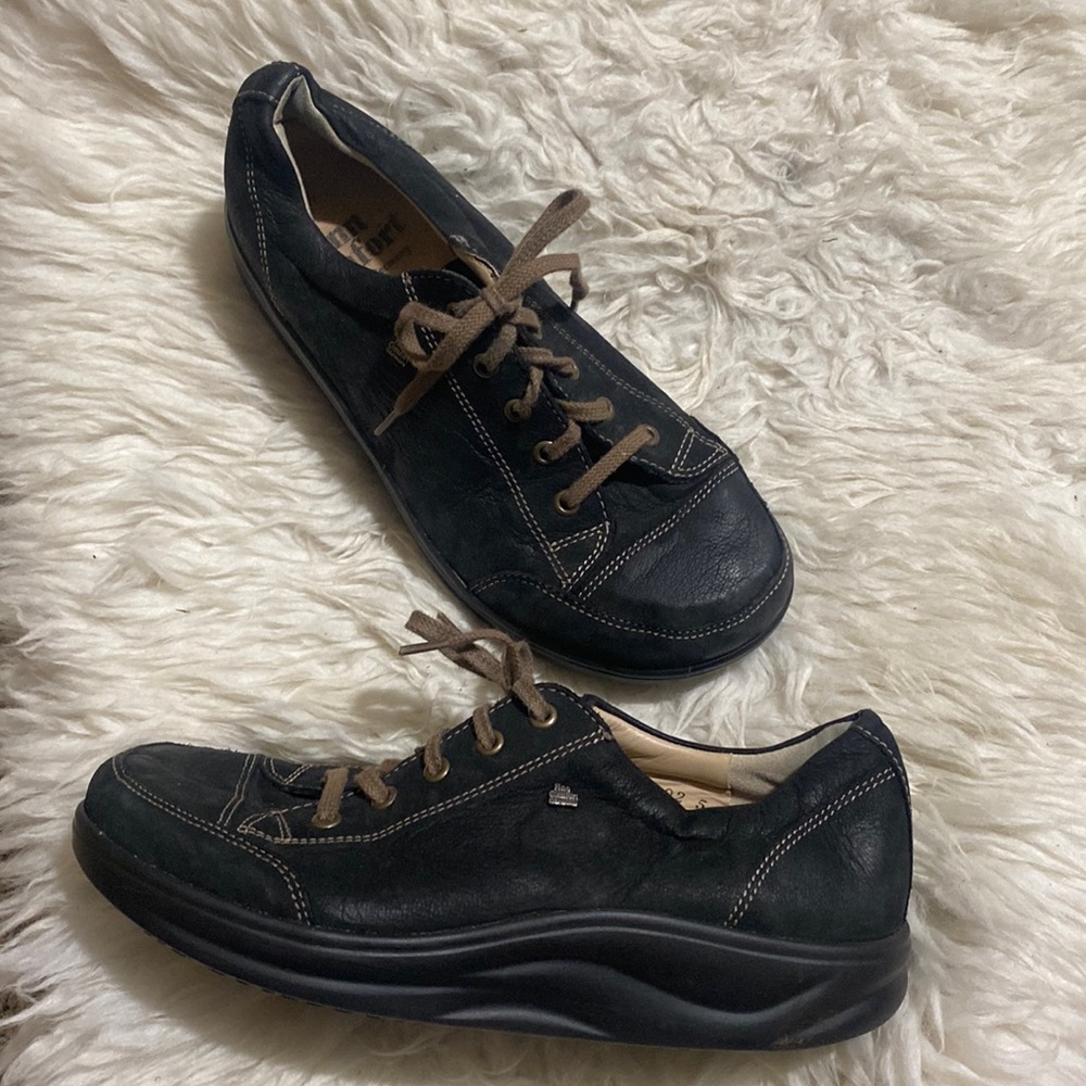 FINN COMFORT Women's Black Rodeobuk  Low Top Ikebukuro Sneakers sz UK 4.5/US 6.5
